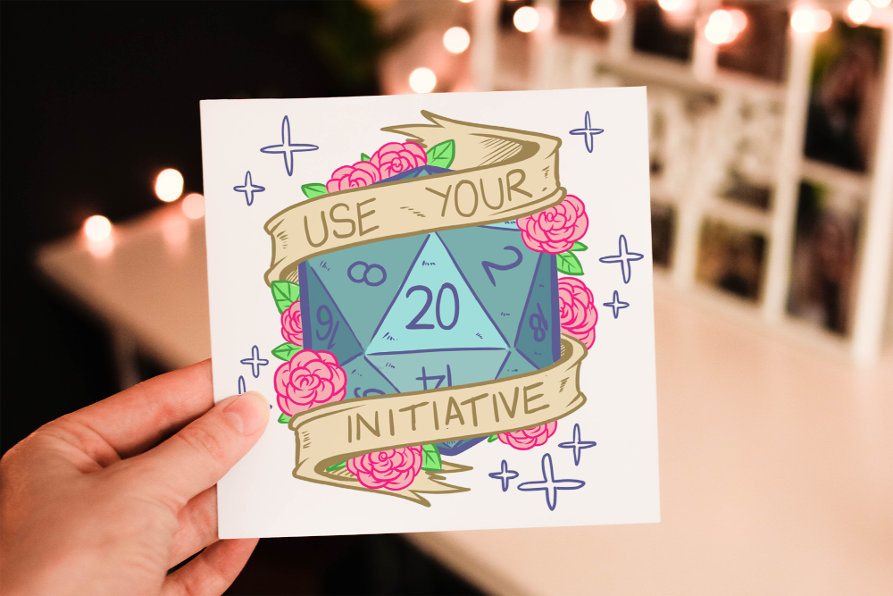 Use Your Initiative Dungeons and Dragons Birthday Card